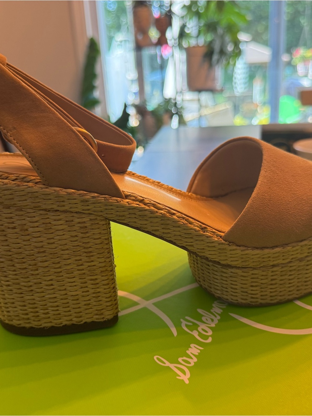 New Sam Edelman Tan Platform Espadrille Sandals